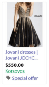 Screenshot of a Kotsovos ad