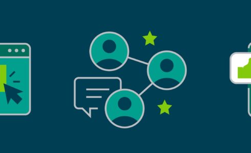 Illustrations representing why content is important, including a web page, connected circles, and thumbs up and heart symbols next to illustration of phone