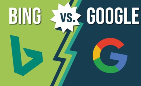 Graphic representing Bing Ads vs. Google Ads