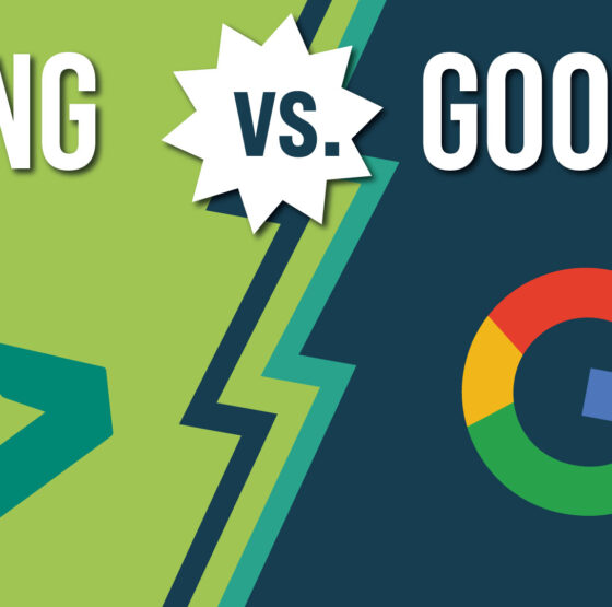 Graphic representing Bing Ads vs. Google Ads